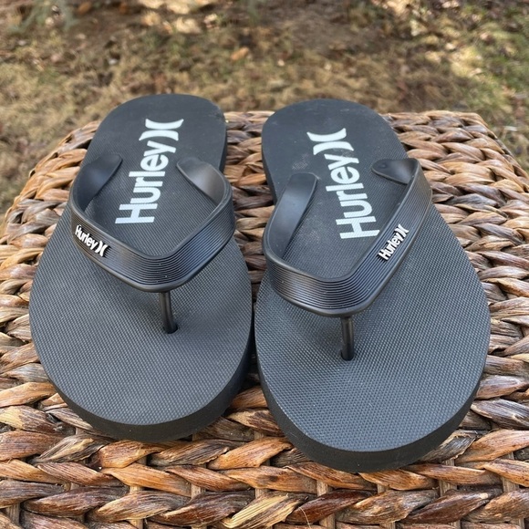 New Hurley X Black Rubber Waterproof Flip Flop Sandals.  Men’s 8 / Women’s 9/9.5 - Picture 5 of 5